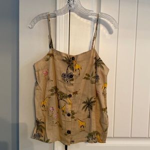 Linen safari button up tank from Old Navy
